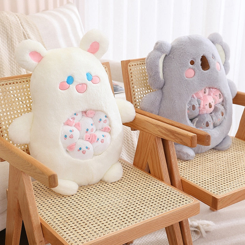 Peluche Koala Kawaii et ses Bébés Rose et Gris – Image 19