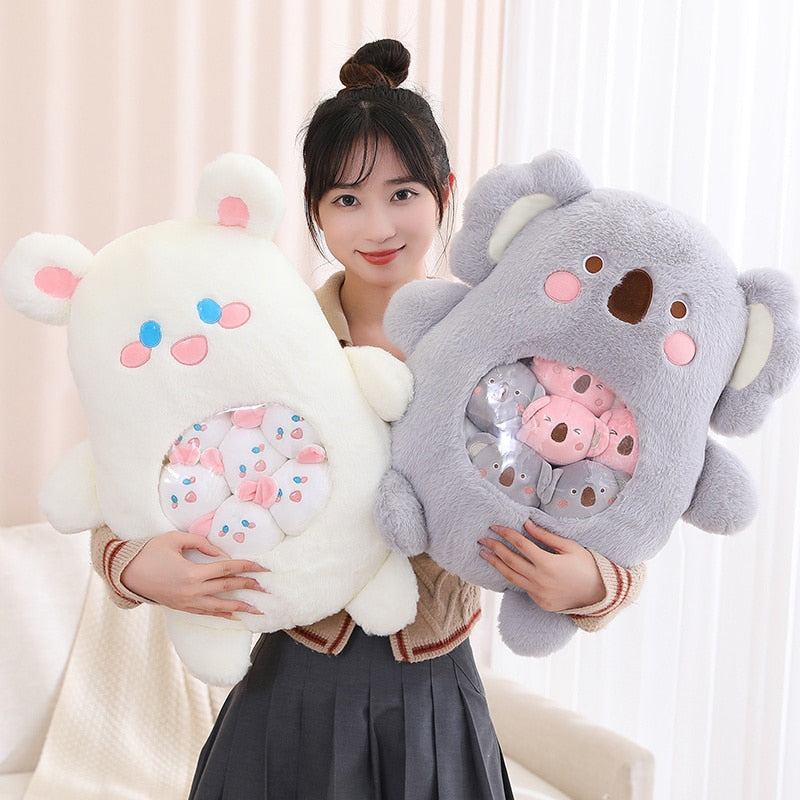 Peluche Koala Kawaii et ses Bébés Rose et Gris – Image 21