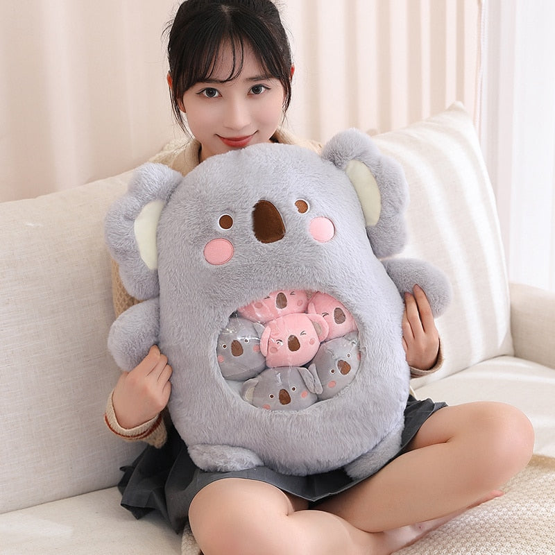 Peluche Koala Kawaii et ses Bébés Rose et Gris – Image 22