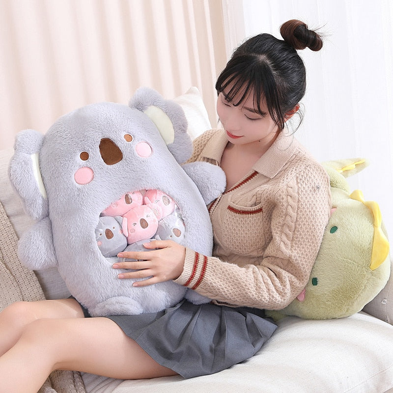 Peluche Koala Kawaii et ses Bébés Rose et Gris – Image 27
