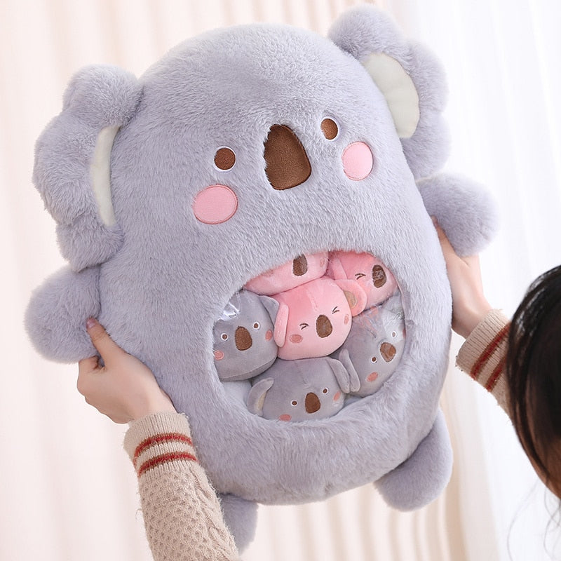 Peluche Koala Kawaii et ses Bébés Rose et Gris – Image 40