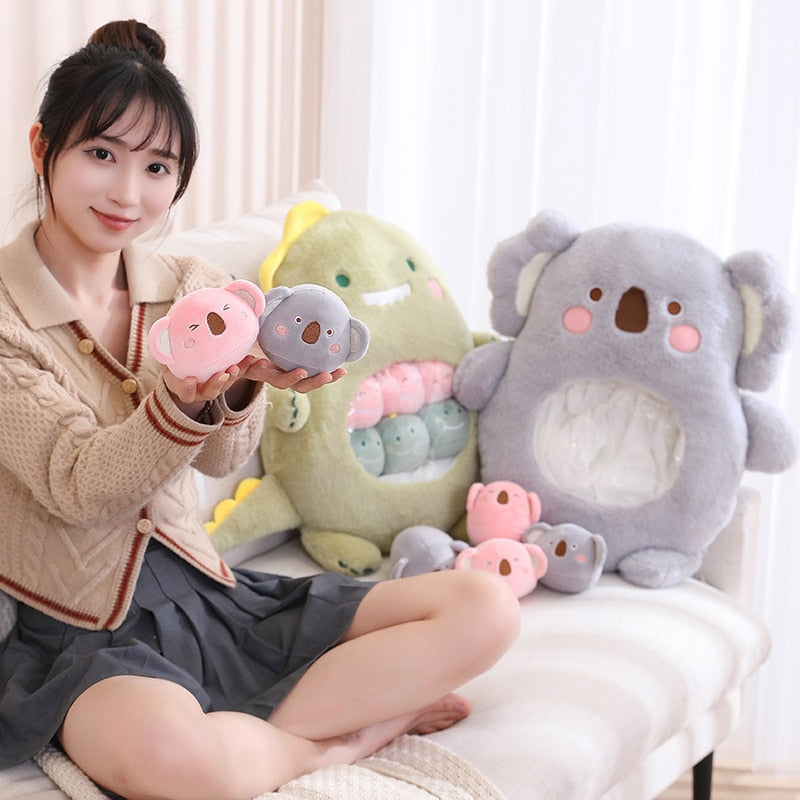 Peluche Koala Kawaii et ses Bébés Rose et Gris – Image 6