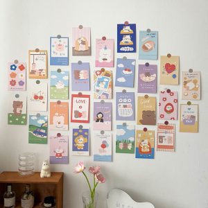 Mini Affiches Kawaii d'Oursons et Lapins Pastels
