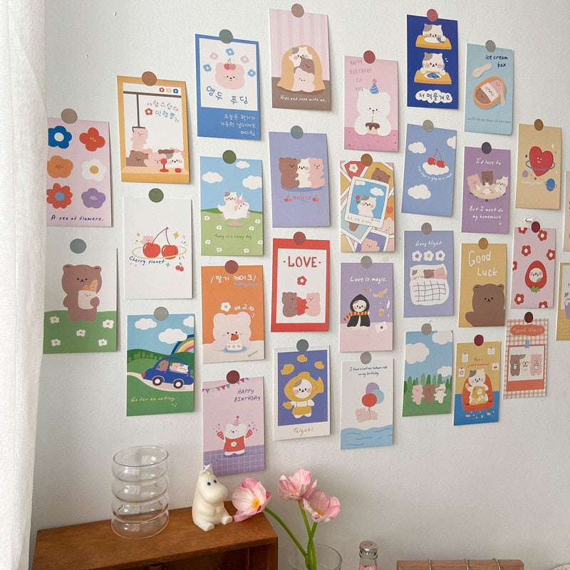 Mini Affiches Kawaii d'Oursons et Lapins Pastels – Image 2