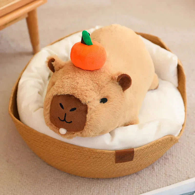 Peluche de Capybara Superposée avec Oiseau et Carotte – Image 13