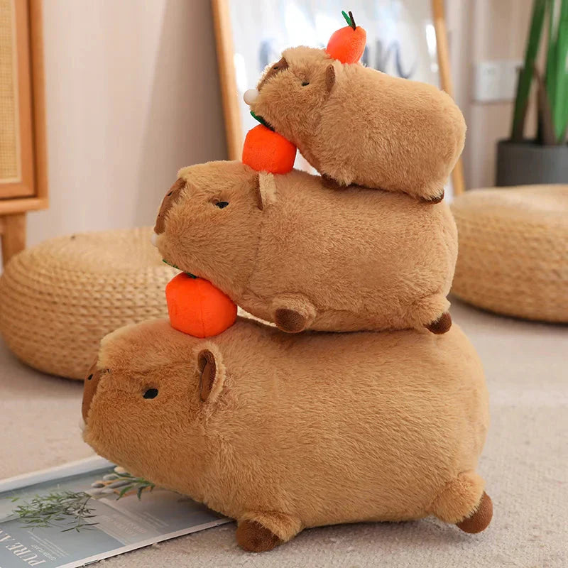 Peluche de Capybara Superposée avec Oiseau et Carotte – Image 16