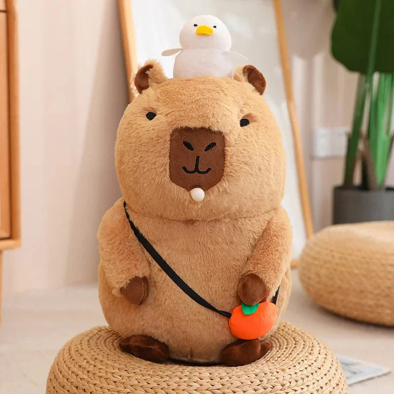 Peluche de Capybara Superposée avec Oiseau et Carotte – Image 20