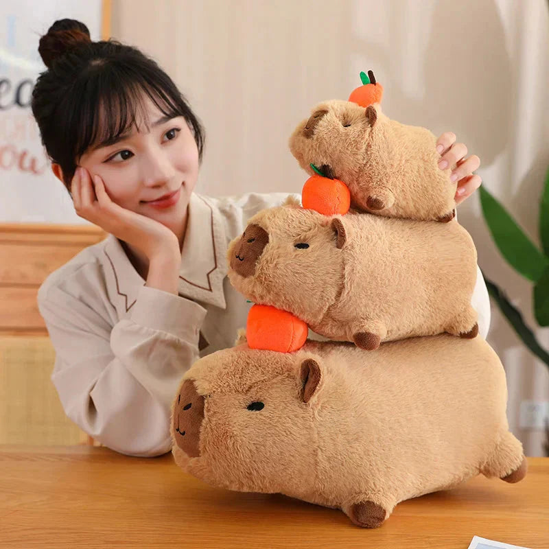 Peluche de Capybara Superposée avec Oiseau et Carotte – Image 22