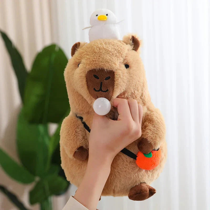 Peluche de Capybara Superposée avec Oiseau et Carotte – Image 28