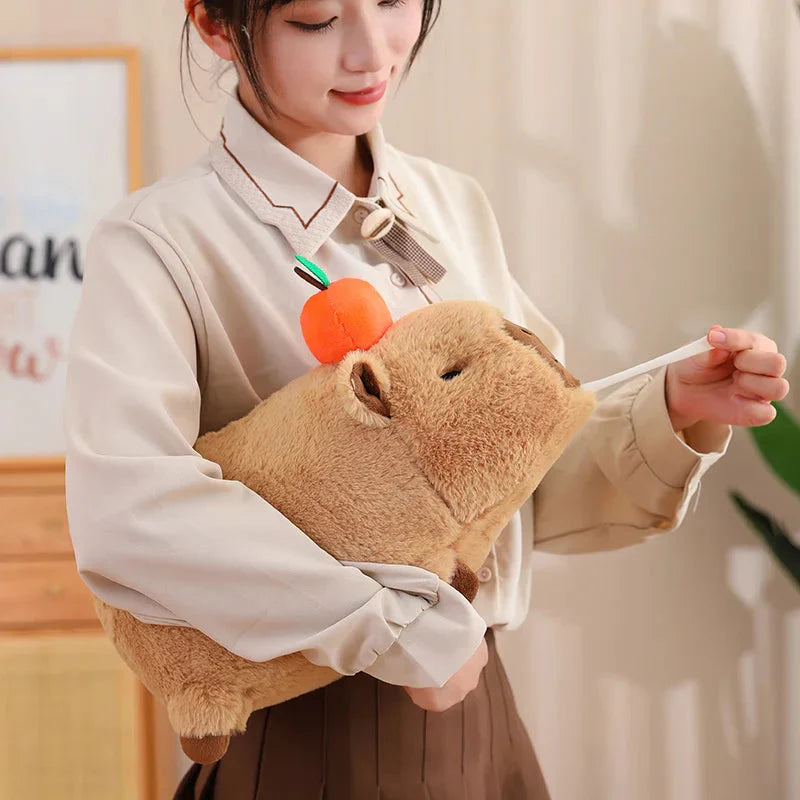 Peluche de Capybara Superposée avec Oiseau et Carotte – Image 31