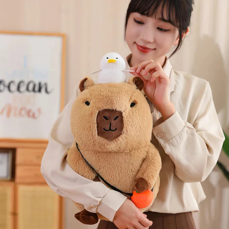 Peluche de Capybara Superposée avec Oiseau et Carotte – Image 32