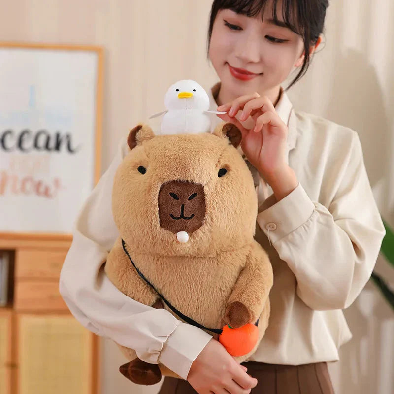 Peluche de Capybara Superposée avec Oiseau et Carotte – Image 33
