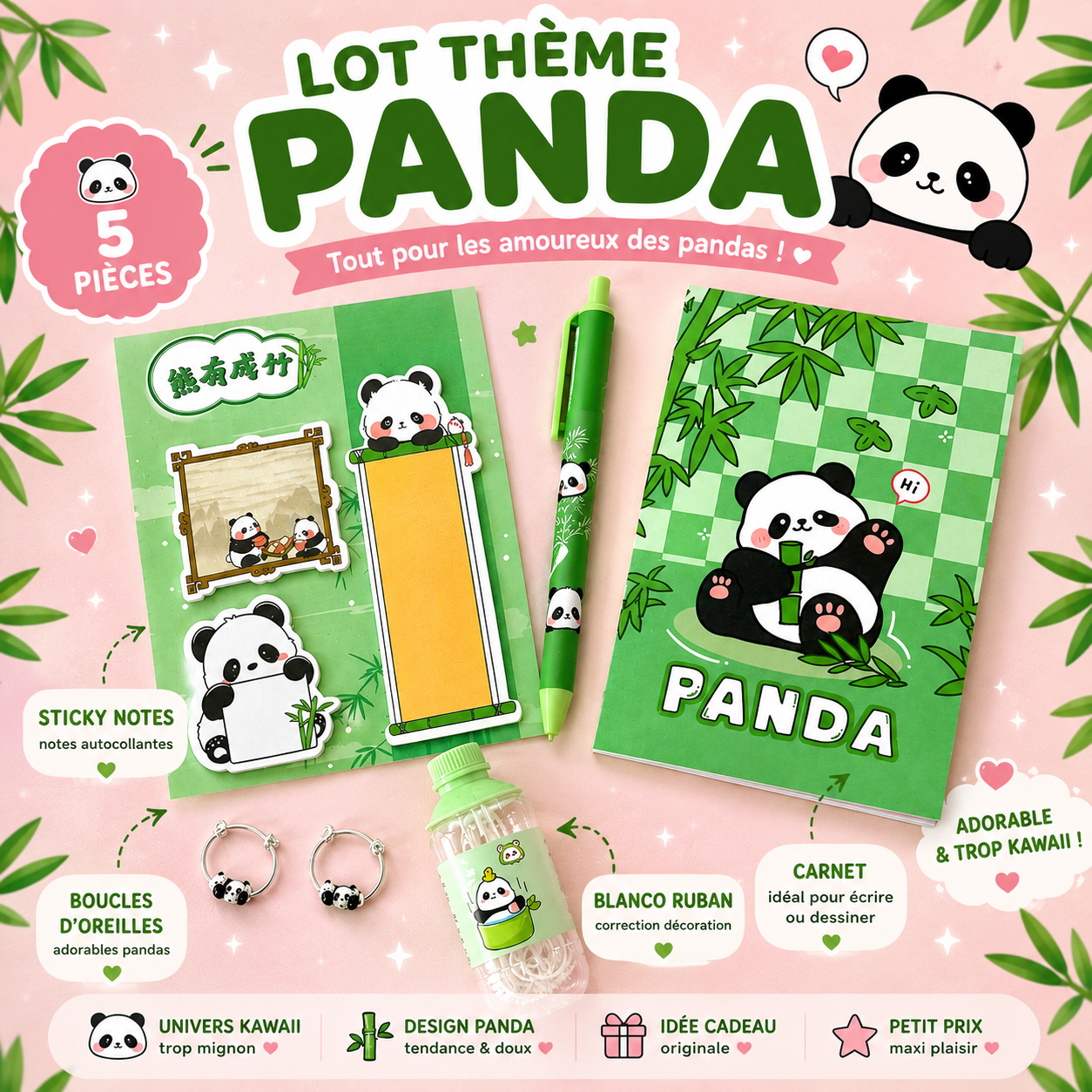 Lot de Peluches Panda – Image 2