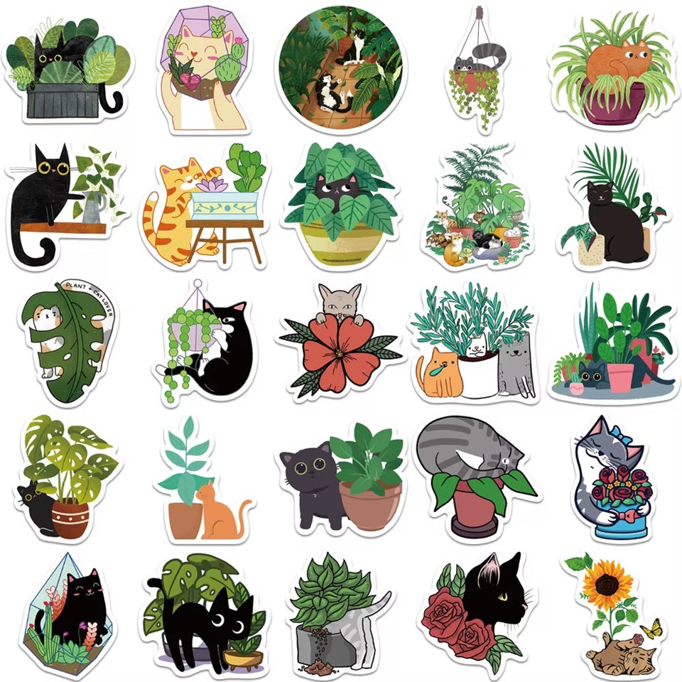 Stickers Chats et Plantes par Lot de 20 – Image 4