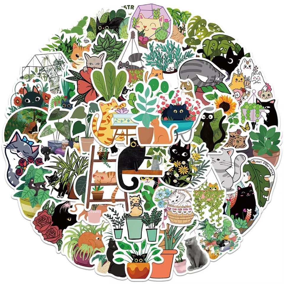Stickers Chats et Plantes par Lot de 20 – Image 2