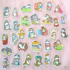 Lot de 20 Stickers Chats Tigrés
