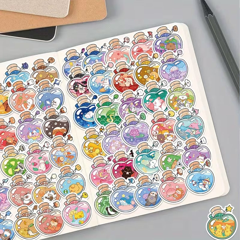 Autocollants Kawaii en Flacons avec Animaux Mignons – Image 5