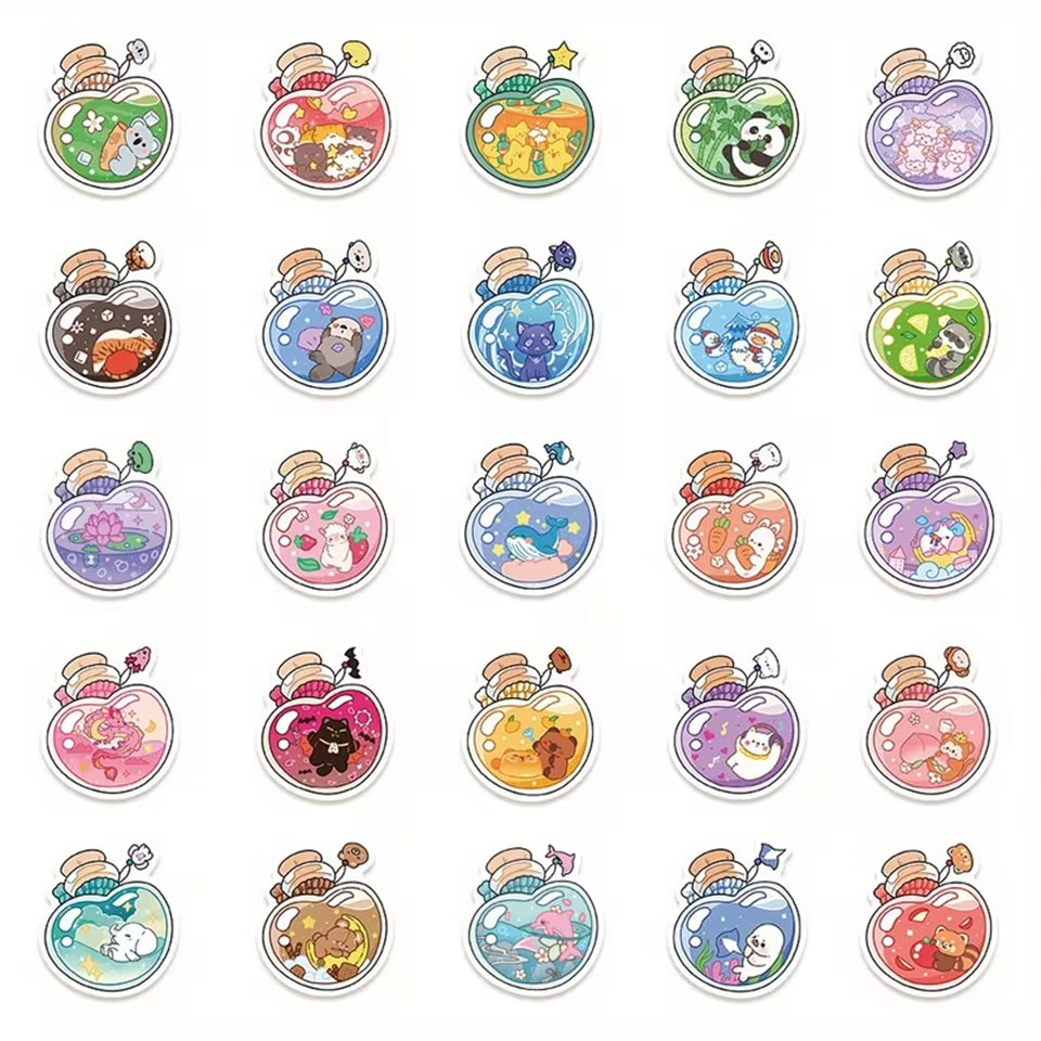 Autocollants Kawaii en Flacons avec Animaux Mignons – Image 4