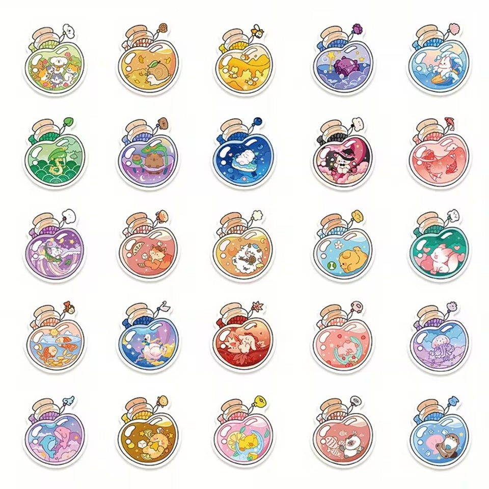 Autocollants Kawaii en Flacons avec Animaux Mignons – Image 3