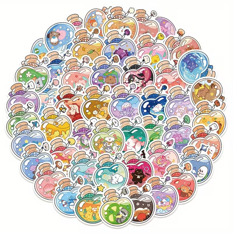 Autocollants Kawaii en Flacons avec Animaux Mignons – Image 2