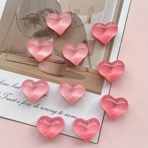 Magnets en Cœur Rose Lot de 4