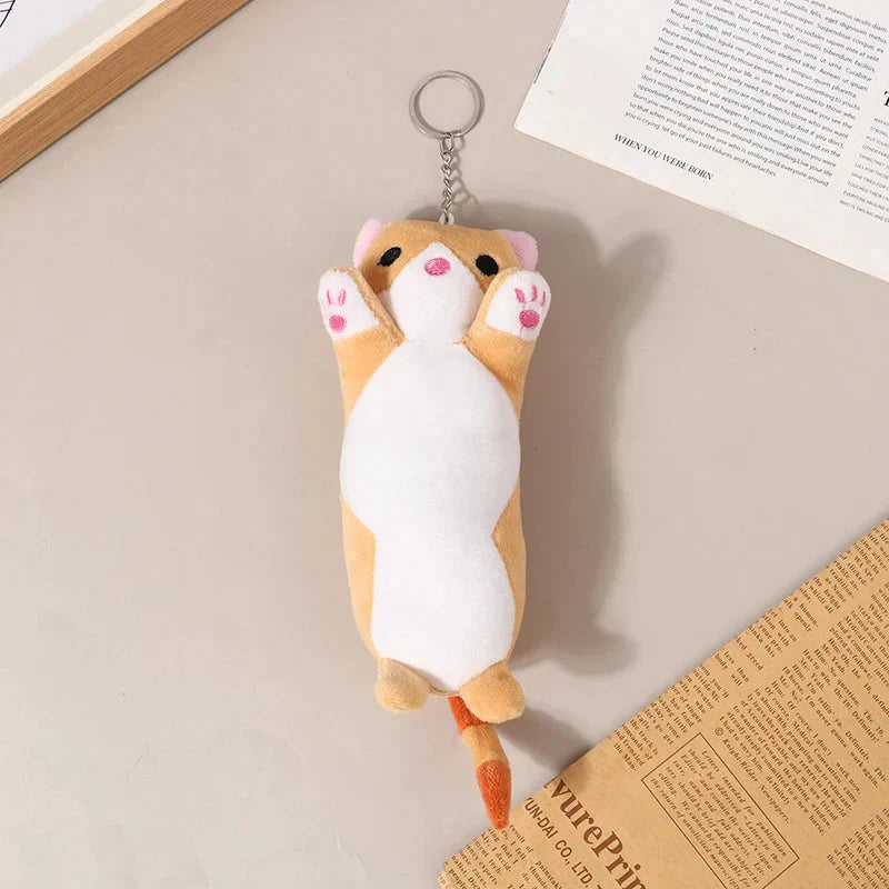 Trousse en Peluche Longue Chat Rose et Blanche – Image 16