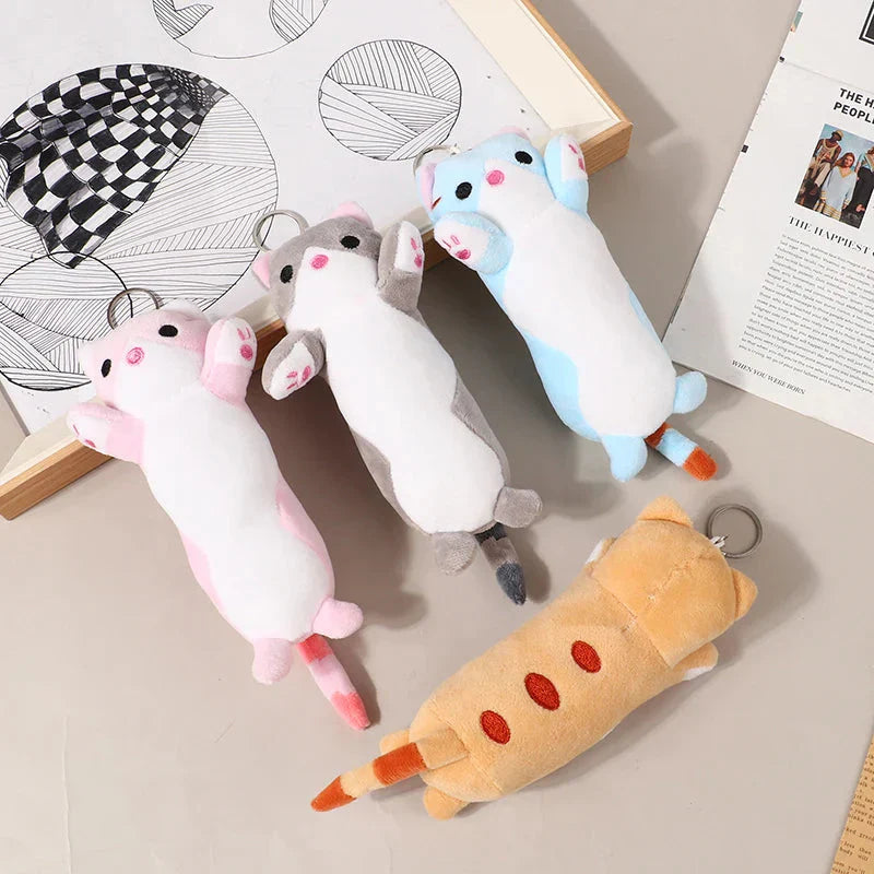 Trousse en Peluche Longue Chat Rose et Blanche – Image 19