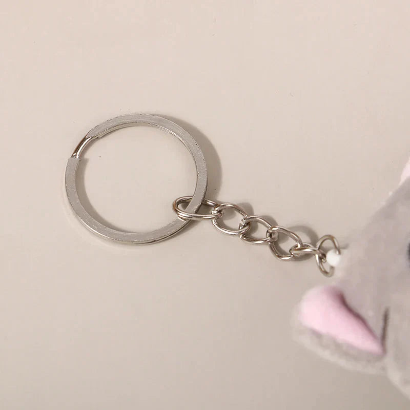 Trousse en Peluche Longue Chat Rose et Blanche – Image 3