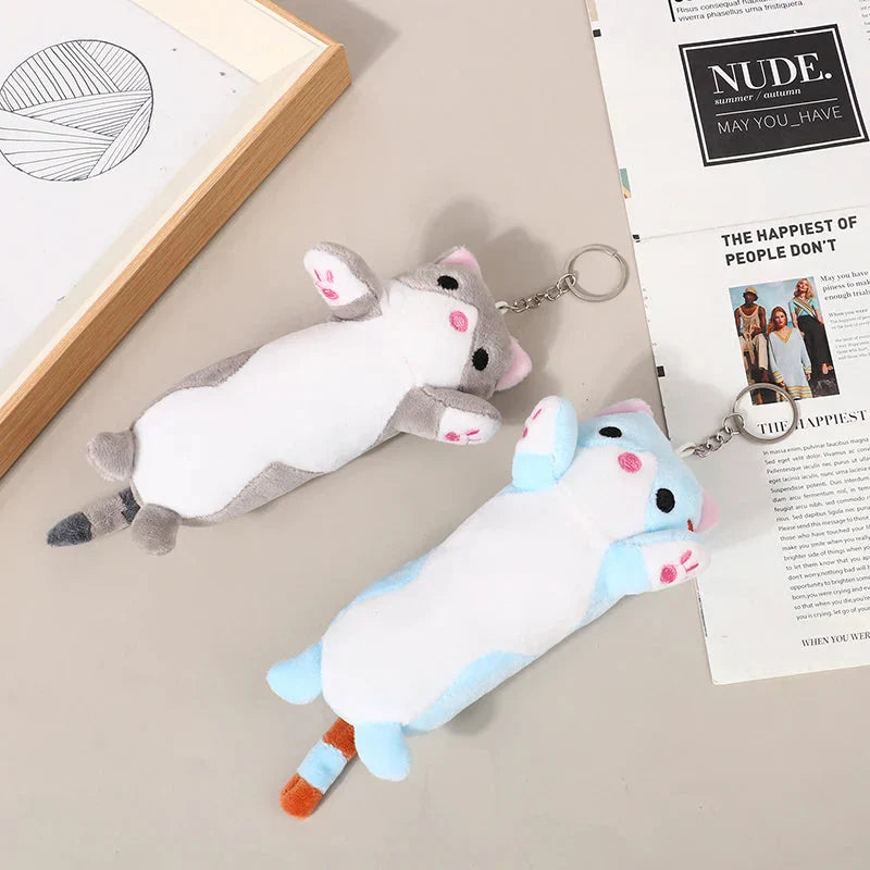Trousse en Peluche Longue Chat Rose et Blanche – Image 22
