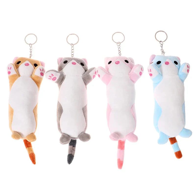 Trousse en Peluche Longue Chat Rose et Blanche – Image 23