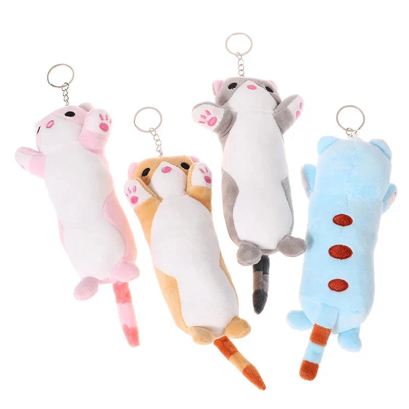 Trousse en Peluche Longue Chat Rose et Blanche – Image 24