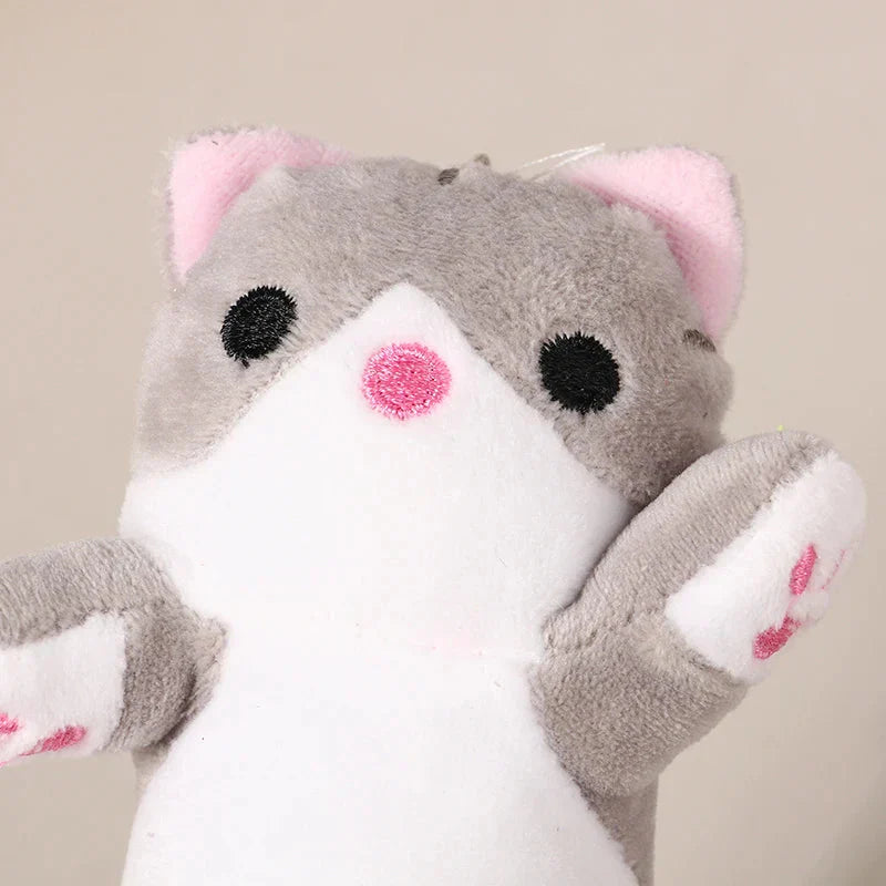 Trousse en Peluche Longue Chat Rose et Blanche – Image 4
