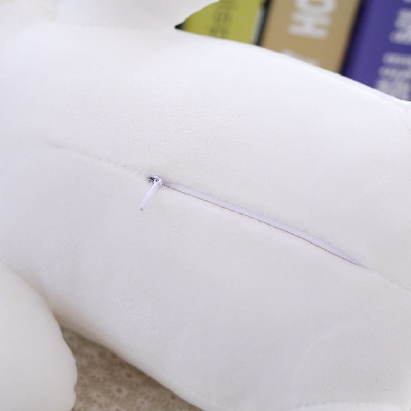 Peluche Kawaii Blanche Allongée et Joues Roses – Image 6