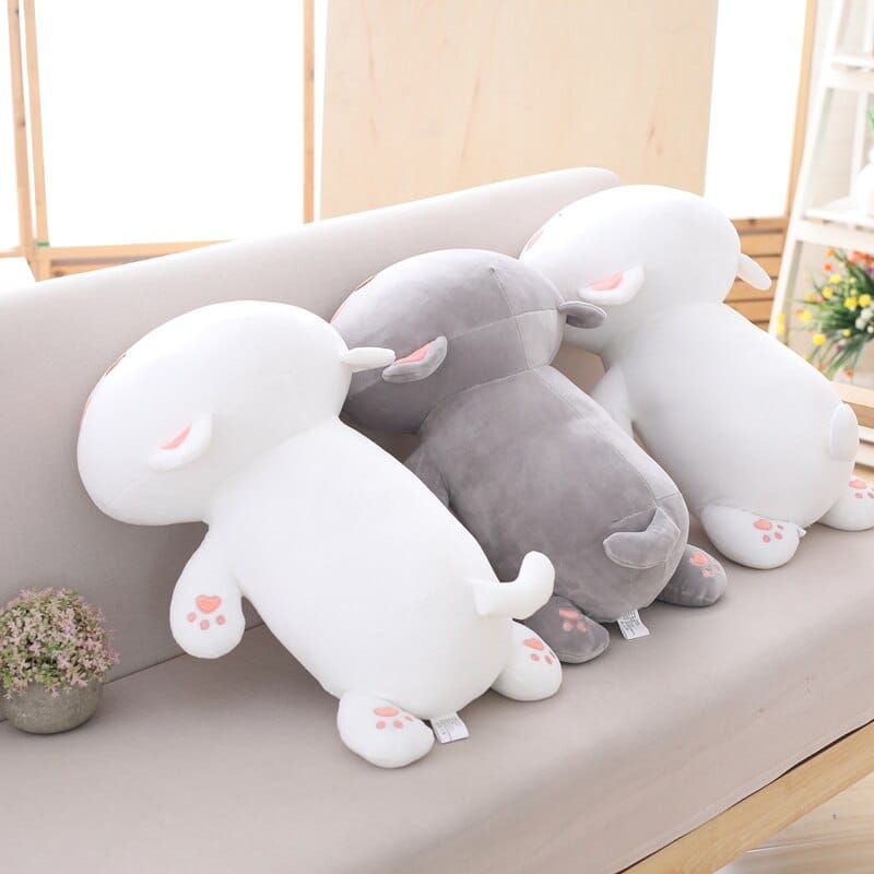 Peluche Kawaii Blanche Allongée et Joues Roses – Image 10