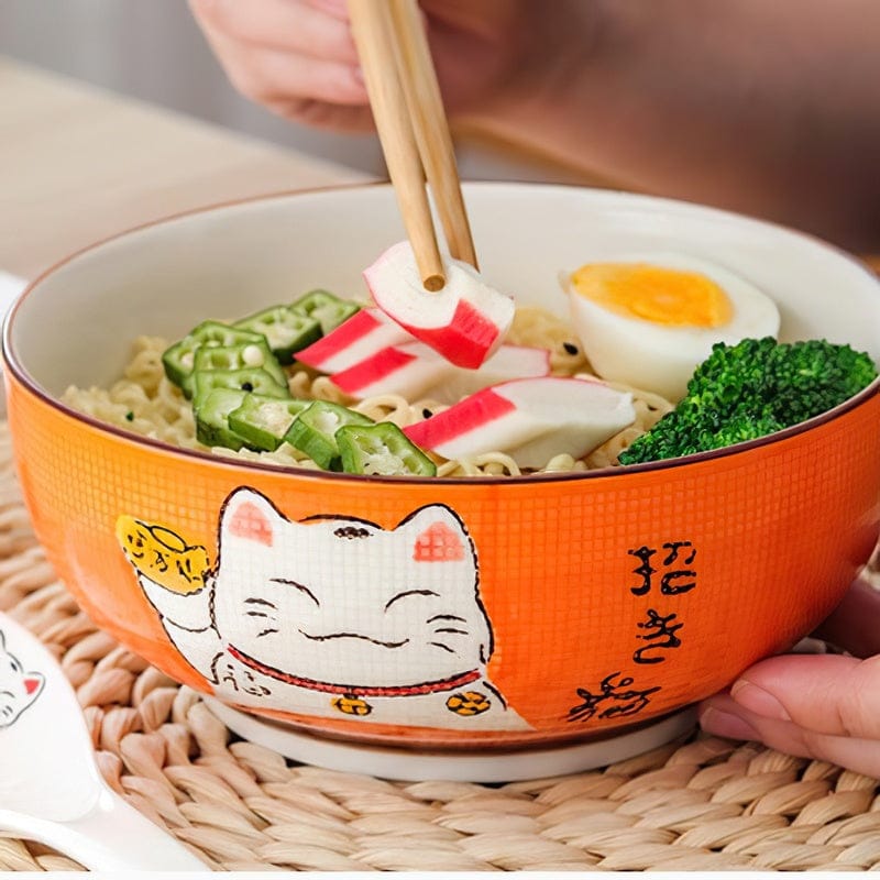 Bol en Céramique Maneki-neko Japonais Bleu – Image 18