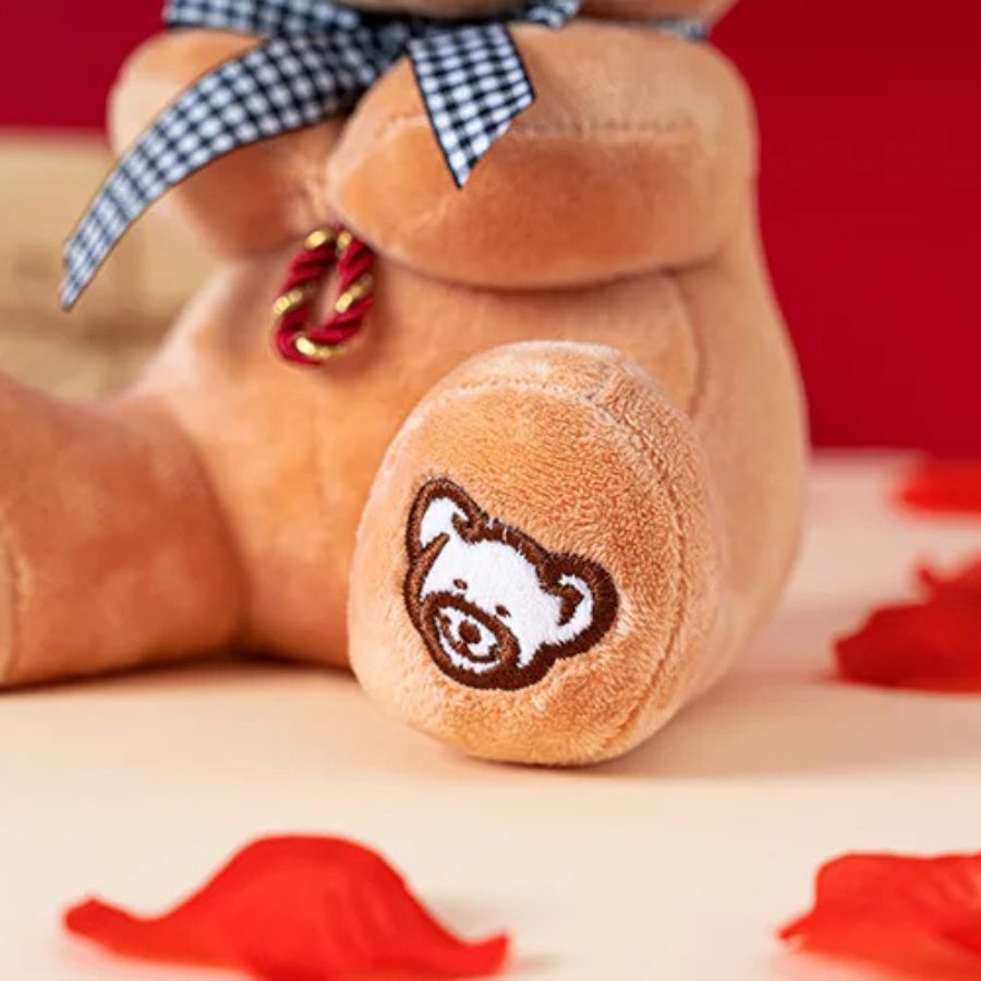 Ours en Peluche Marron Clair avec Cœur I ♡ You – Image 8
