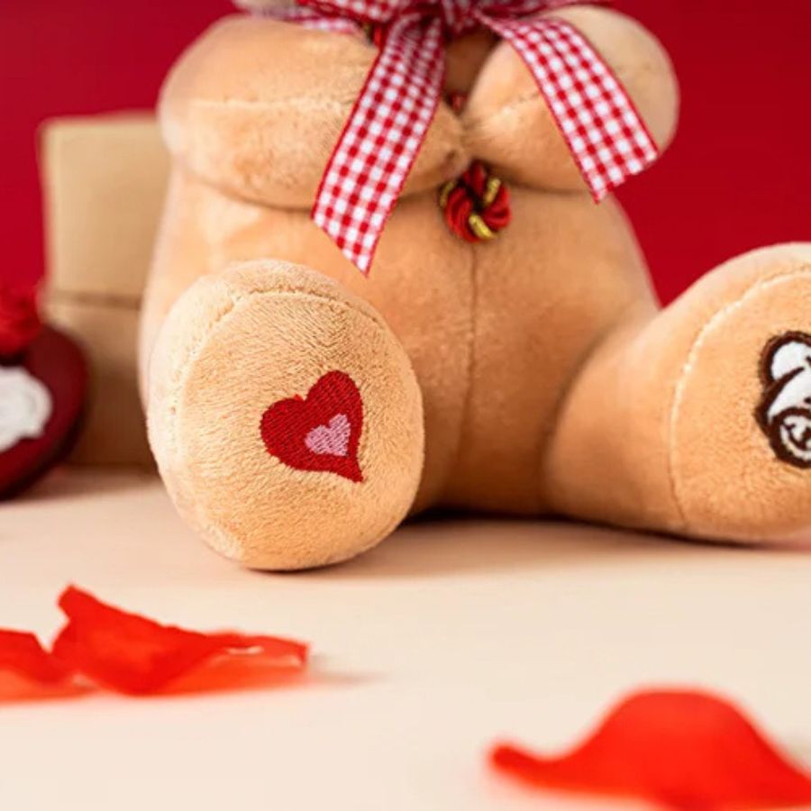 Ours en Peluche Marron Clair avec Cœur I ♡ You – Image 7