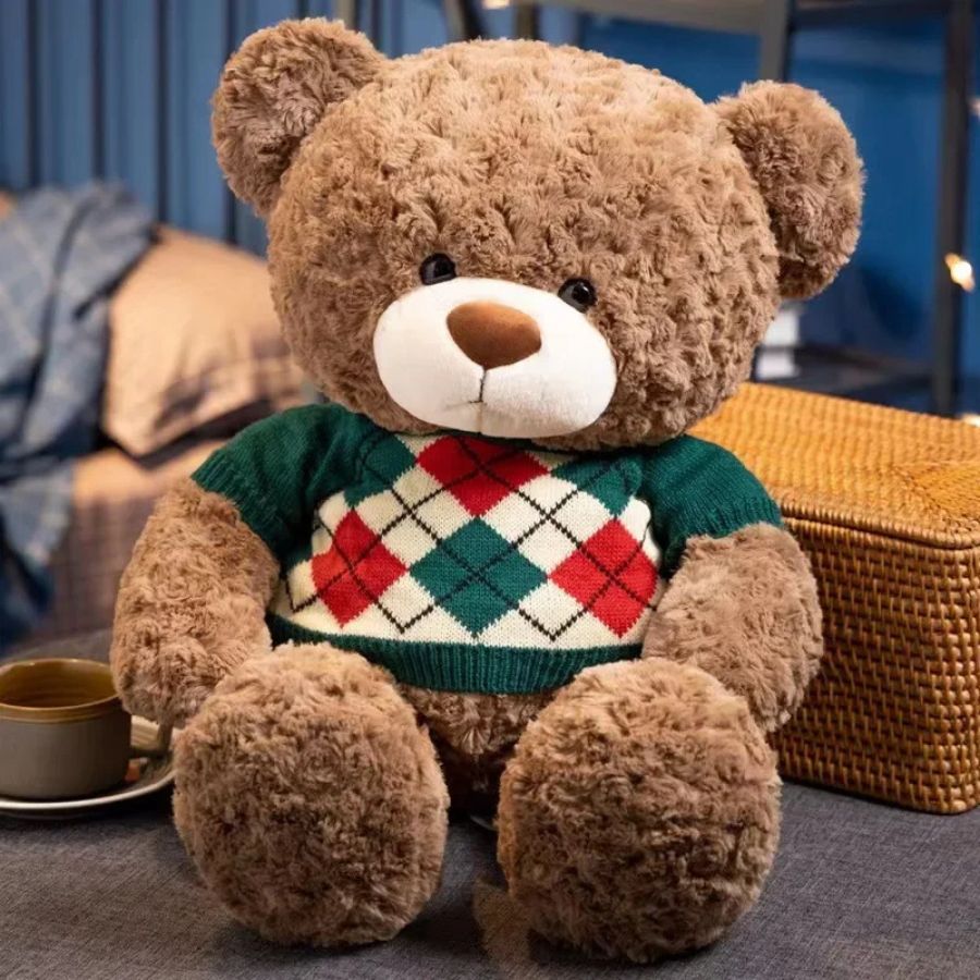 ours-en-peluche-pull-vert