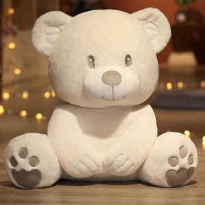 Ours en Peluche Crème Moelleux aux Pattes Brodées