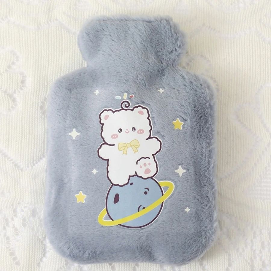 Bouillotte en Peluche Bleu Ciel Ours et Planète Kawaii – Image 7