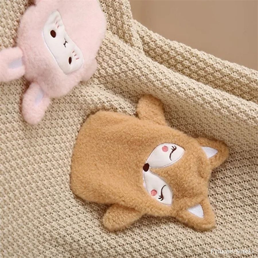 Bouillotte en Peluche Renard Beige Endormi – Image 5