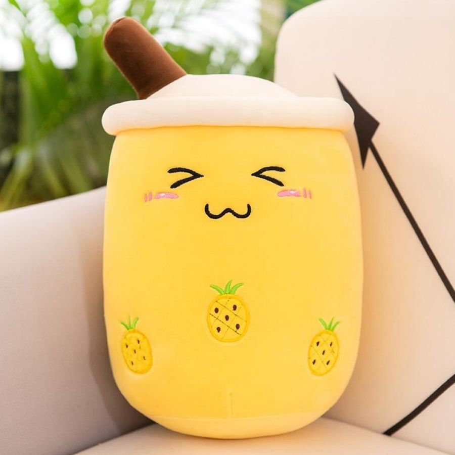 Peluche Kawaii Bubble Tea Jaune à Ananas – Image 8