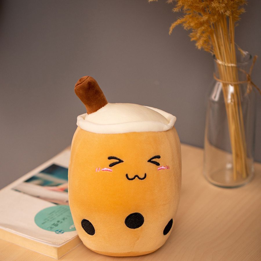 Peluche Bubble Tea Brun à Visage Souriant – Image 11