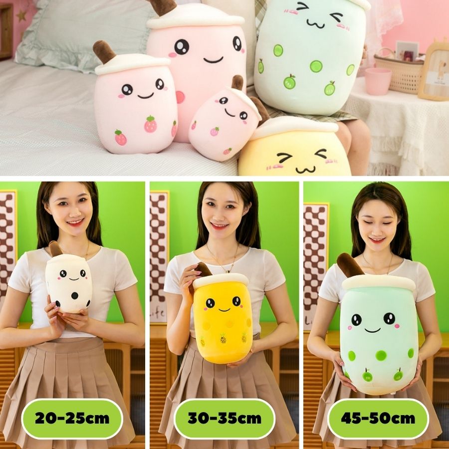 Peluche Kawaii Bubble Tea Jaune à Ananas – Image 18