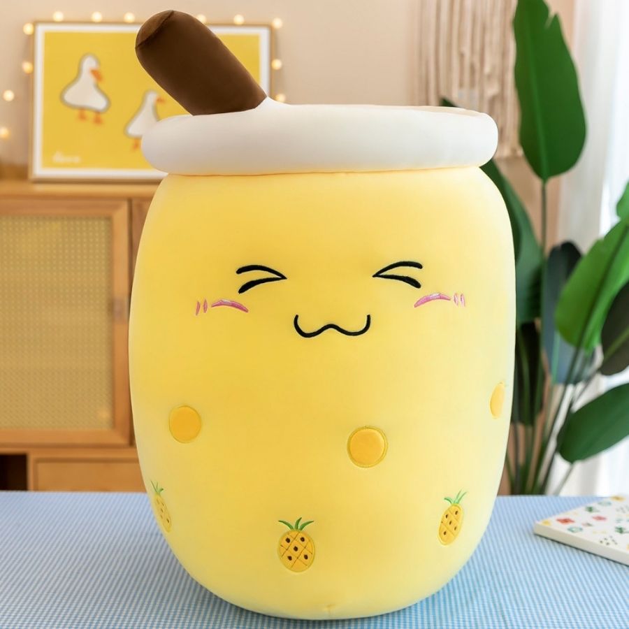 Peluche Kawaii Bubble Tea Jaune à Ananas – Image 16