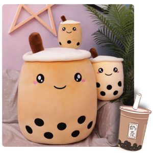 Peluche Bulle de Thé Kawaii au Visage Souriant