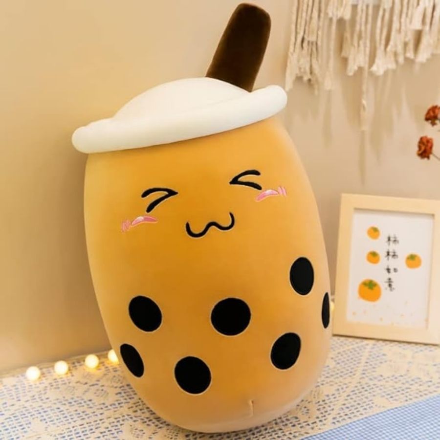 Peluche Bubble Tea Brun à Visage Souriant – Image 5