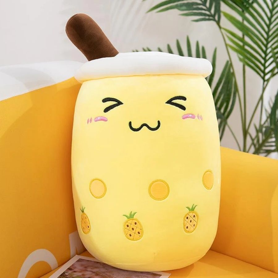 Peluche Kawaii Bubble Tea Jaune à Ananas – Image 14