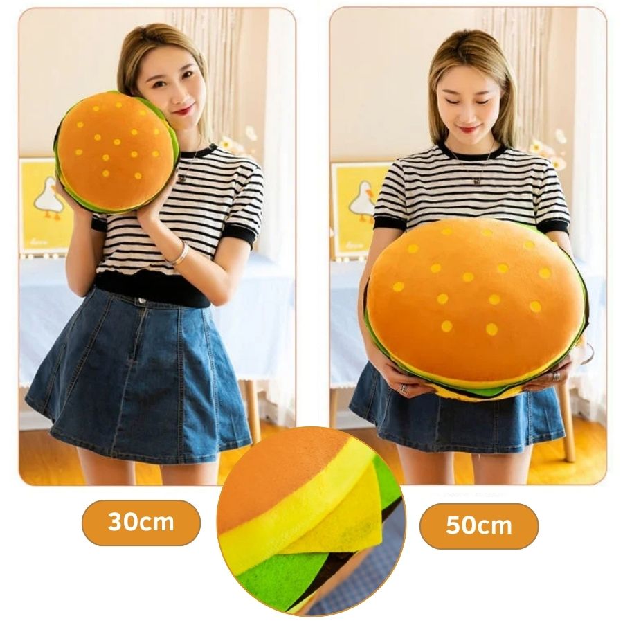 Coussin en Peluche Hamburger Original et Doux – Image 5