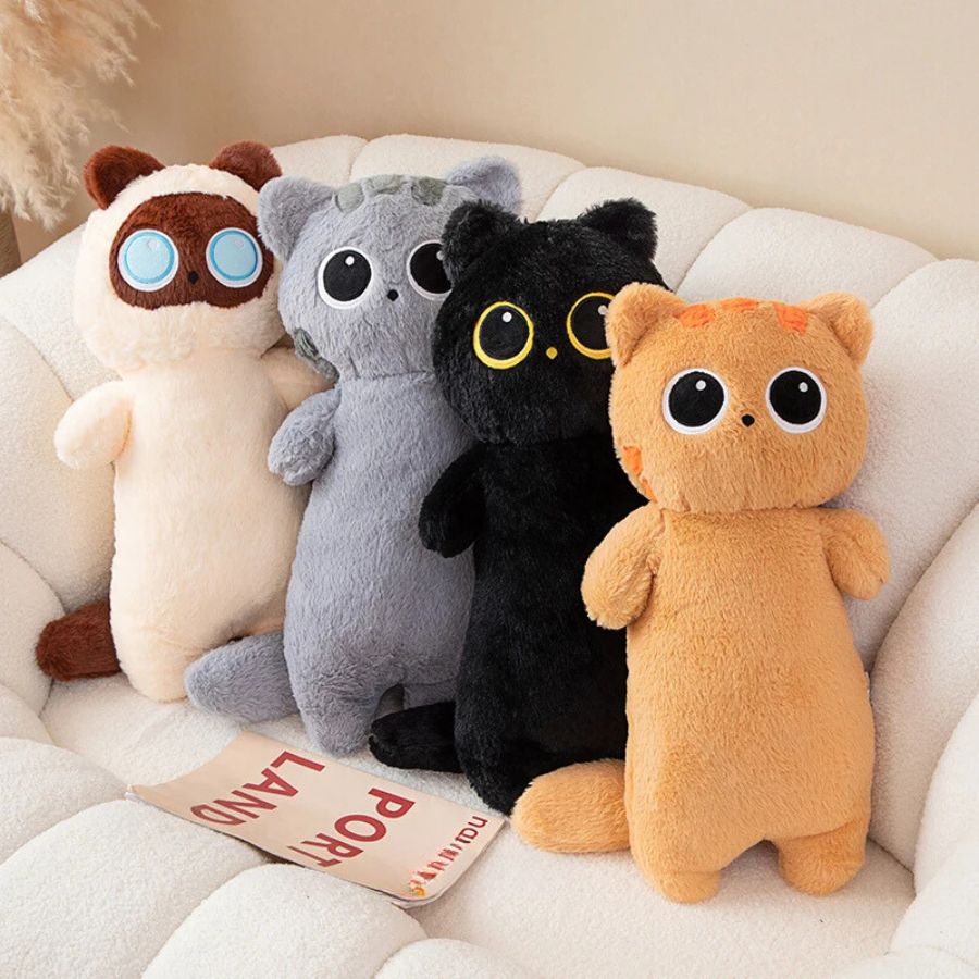 Peluche Chat Grise à Grands Yeux – Image 6